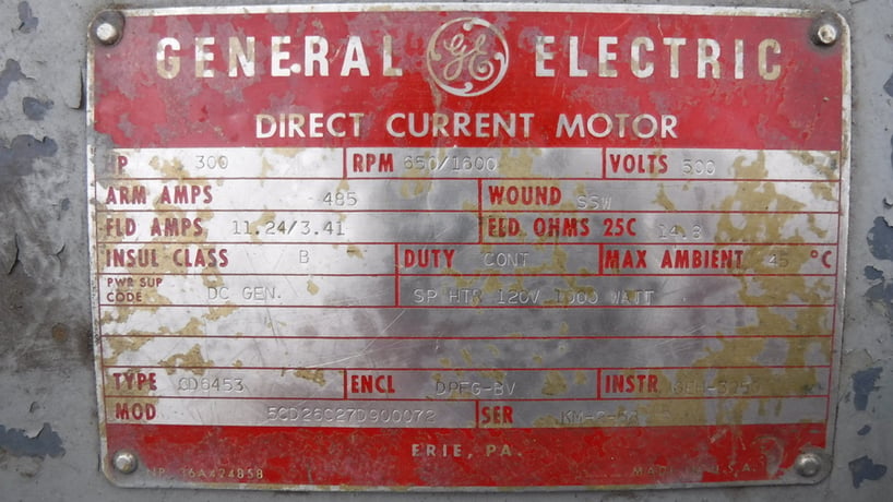 300 HP 650 RPM General Electric, Frame 6453, DPFVBB, 500 VA - Image 4