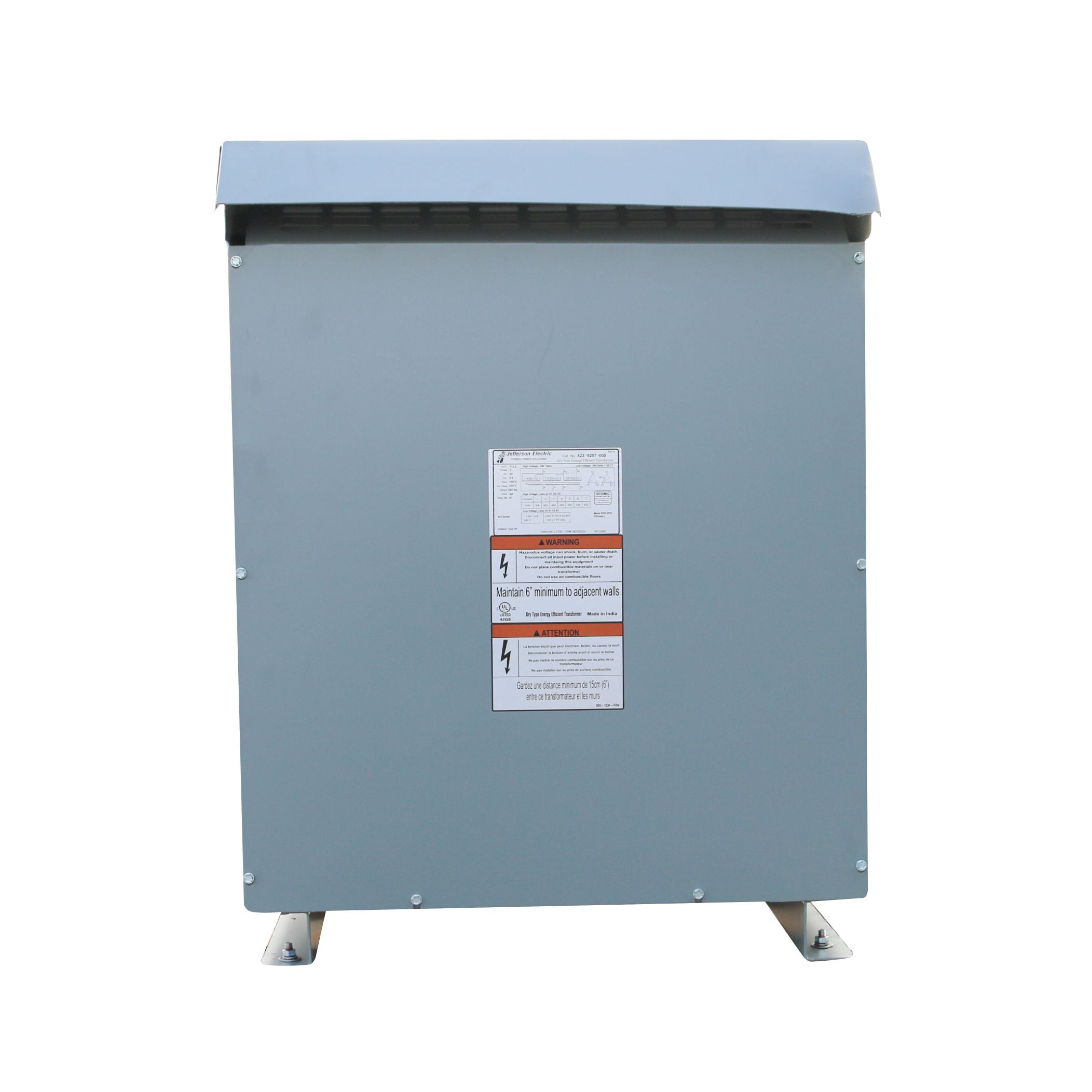500 KVA 480 Delta Primary, 240 Delta Secondary, Jefferson Electric, dry type, new, free shipping - Image 3