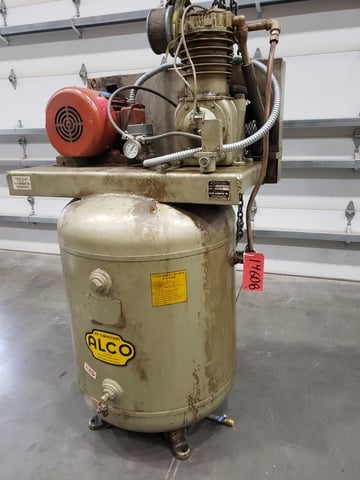 7.5 HP Kellog American #340TV, Vertical Air Compressor, 180 gallon tank, 7-1/2 HP, 1750 RPM, 230/460 V. - Image 1