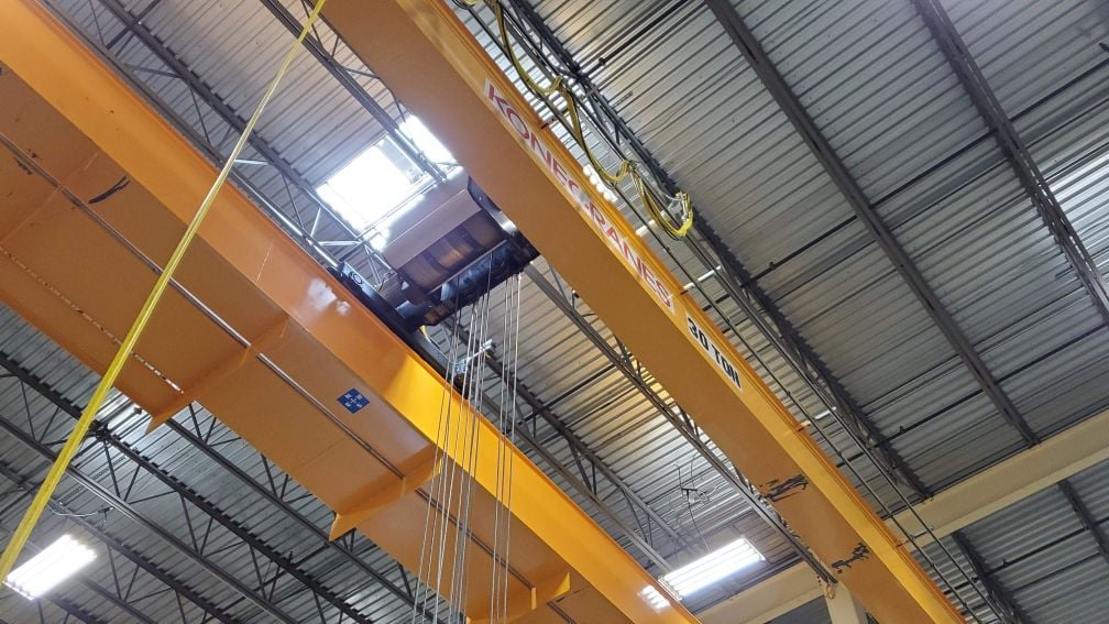 30 Ton, Kone, 47'6" Span, 31' lift, pendant, VFD all motions, 2014, #2205 - Image 3