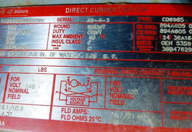 600 HP 275/1000 RPM General Electric, Frame CD6985, DC mill motor, 500 V.arm 960A, in stock (2 available) - Image 6