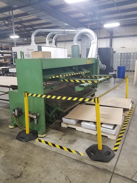 .157" x 5' LVD #MVO-08-0H-14, hydraulic, 40" front operated back gauge, 24" support, cutting lights - Image 2