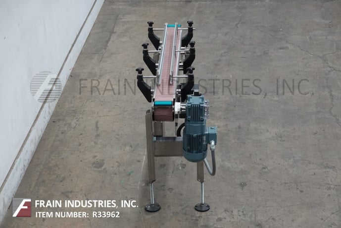 4-1/2" wide x 4.8' long, BMI, Stainless Steel table top belt conveyor, mounted on 4 leg Stainless Steel frame - Image 3