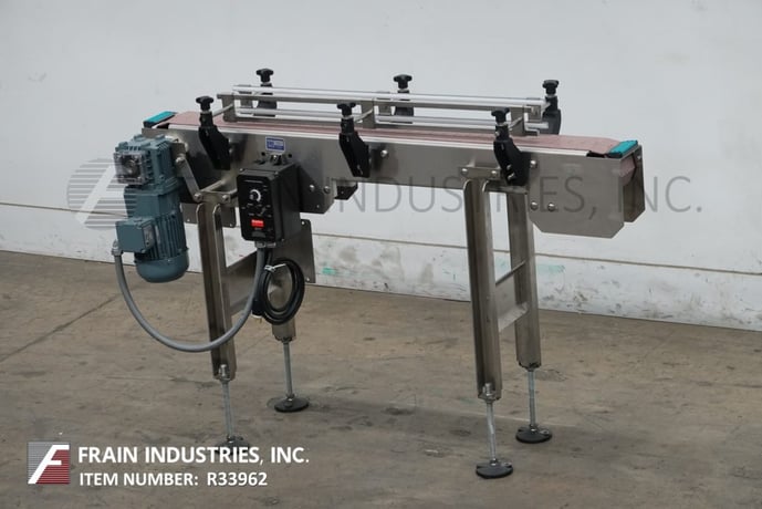 4-1/2" wide x 4.8' long, BMI, Stainless Steel table top belt conveyor, mounted on 4 leg Stainless Steel frame - Image 5