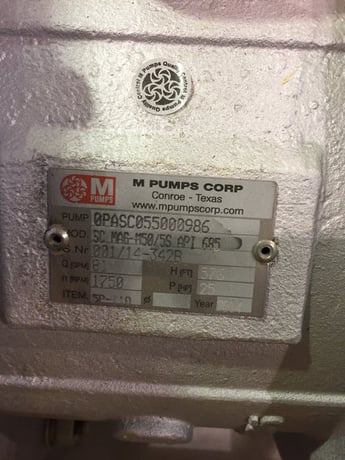 81 GPM @ 576' TDH, M Pumps #SC-Mag-M50/5S, side channel type, 25 HP Weg motor - Image 7