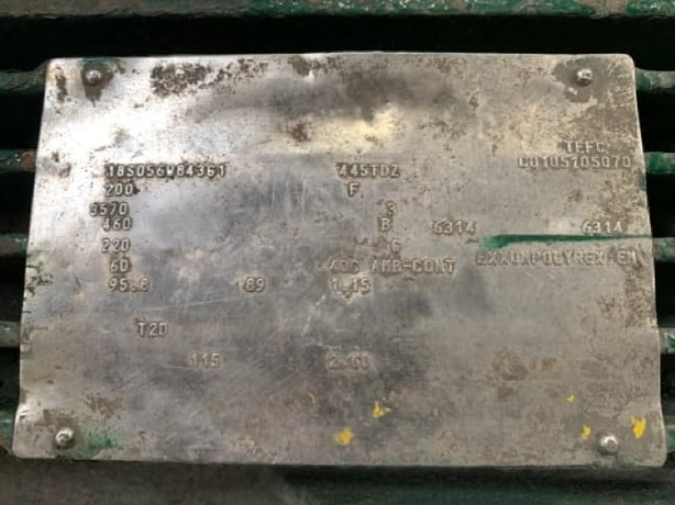 200 HP 3600 RPM Baldor, Frame 445TDZ, TEFC BB, 460 Volts - Image 1