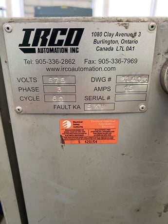 32000 lb. Irco #16K, 48" table, 575 V., 2 sets of power idlers - Image 5