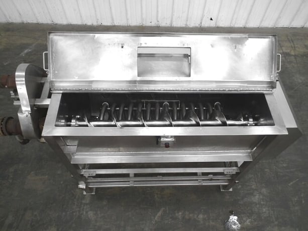 350 gallon L & A #T-703, batch kettle blending cooker, double rotating auger spiral coil batch cooker - Image 6