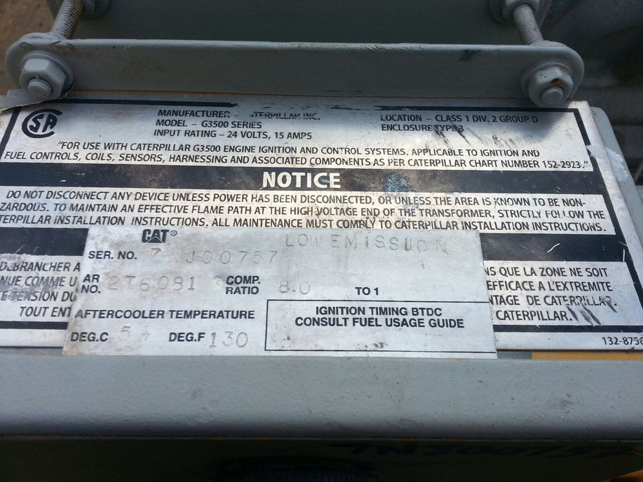 1000 HP @ 1400 RPM Caterpillar #G3512SITA, Engine core - Image 6