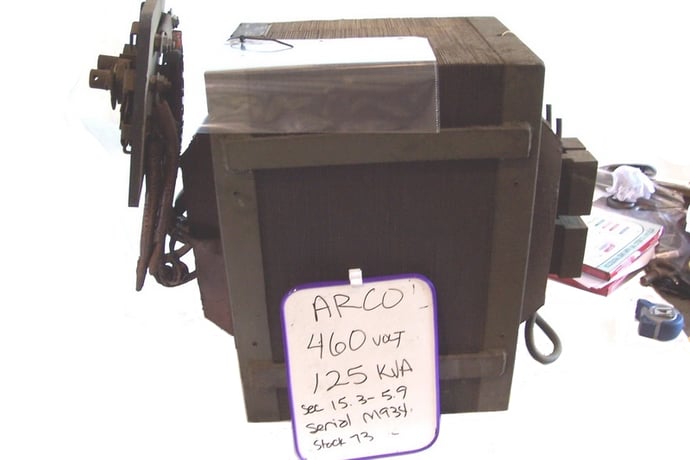 125 KVA 440/460/480 Primary, 15.3-5.9 Secondary, Arco, machine type transformer - Image 2