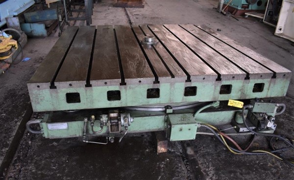 84" X 84" Giddings & Lewis T-slotted Hydrostatic, rotary table, 4 position table indexing - Image 4
