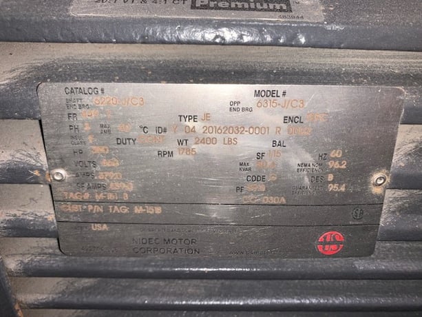 350 HP 1785 RPM U.S. Motors, Frame 449T, TEFC, unused, 460 Volts - Image 2