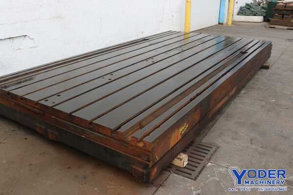 185" x 96", Giddings & Lewis, T-slotted floor plate, cast iron construction, #71060 - Image 1