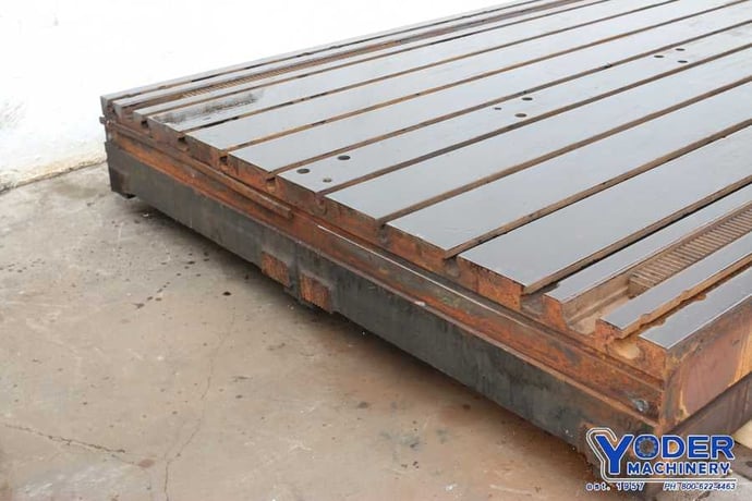185" x 96", Giddings & Lewis, T-slotted floor plate, cast iron construction, #71060 - Image 2