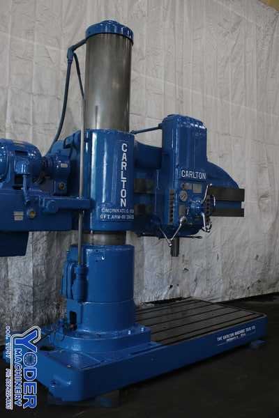 6' -19" Carlton #4A, radial drill, 76" x50" base, power elevation/clamping, 15 HP, #74022 - Image 1