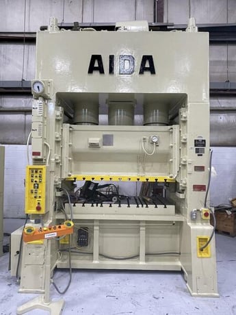 200 Ton, Aida #PDA-20M, straight side double crank press, 5.9" stroke, 23.7" Shut Height, air clutch & brake - Image 9