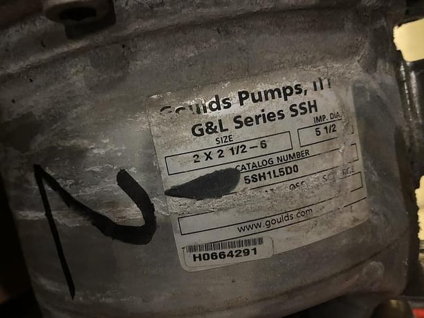 Goulds #SSH, water technology G & L Series, 2 x 2-1/2 - 6 pump, 10 HP - Image 3