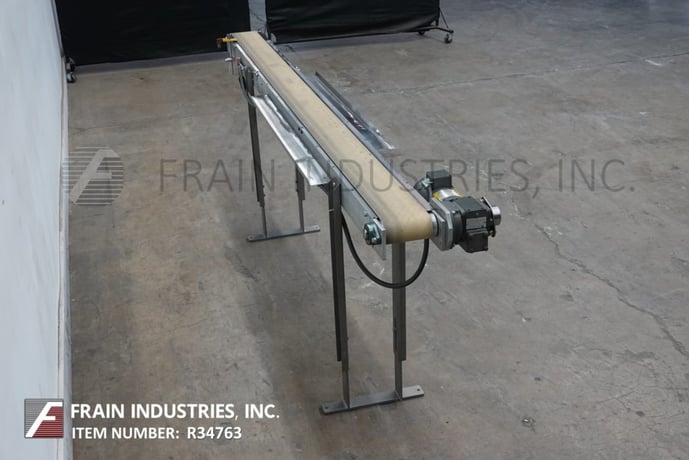 6" wide x 9.1' long, Stainless Steel belt conveyor, 37"-41" infeed/discharge height - Image 3