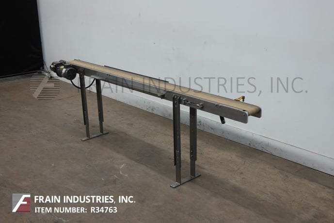 6" wide x 9.1' long, Stainless Steel belt conveyor, 37"-41" infeed/discharge height - Image 4