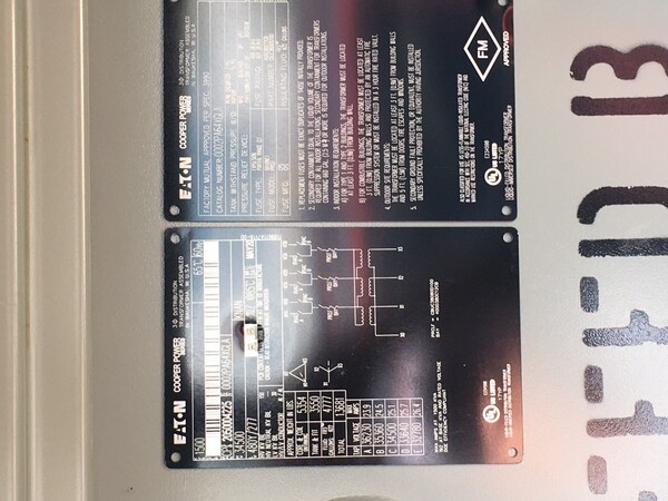 1500 KVA 34500 Primary, 480Y/277 Secondary, Eaton, KNAN, 0002PA64XGLA, 65 Deg C., 60 Hz. - Image 4