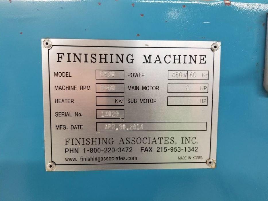 Finishing Associates #B200, 6 cu.ft., centrifugal barrel finishing systems, 2014 - Image 10