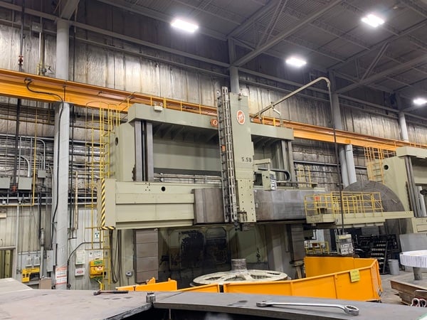 216" O-M, CNC vertical boring mill, dual Fanuc controls, 236" swing, 145" turning height, 100 HP, 1995 - Image 3