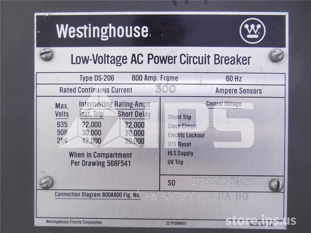 800 Amps WH Ds-206 Eo/do 125 Volts DC Control, AC Pro Qt Lsig, 200- 600 Amps Ct - Image 3