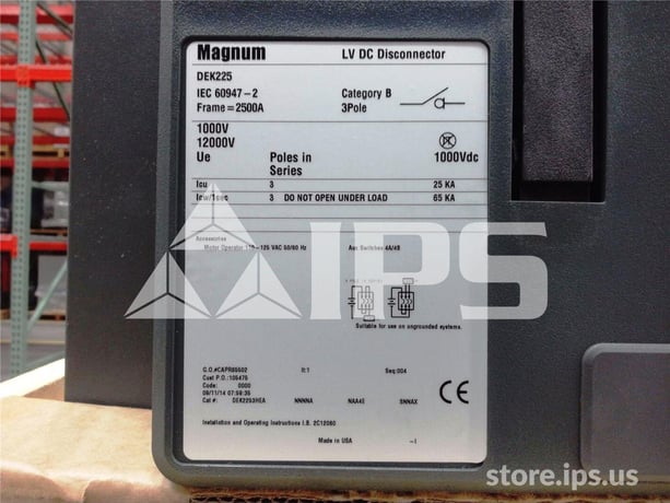2500 Amps Ch Dek225 Magnum DC Low Voltage Disconnect Switch Eo/bi Unused Surplus 120 Volts AC Control - Image 2