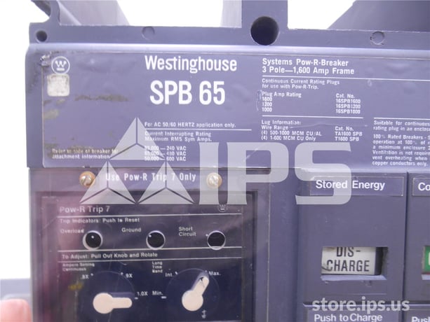 1600 Amps WH Spb-65 Eo/do (spb65) 120 Volts AC Control, 24 Volts DC Trip, Pow-r Trip 7 Lsig, 1600 Amps Rp - Image 5