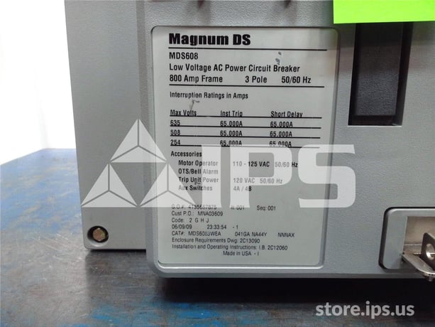 800 Amps Ch Mds6083wea041gana44ynnnax Eo/do (mds608) 120 Volts AC Control With 48 Volts DC Second Shunt Trip - Image 5