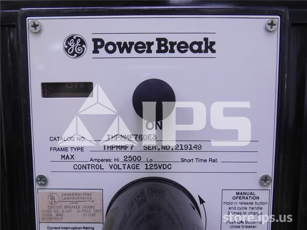 2500 Amps GE Thpmmf Power Break Eo/bi (thpmm) 125 Volts DC Control, 600 Amps Series Trip - Image 3