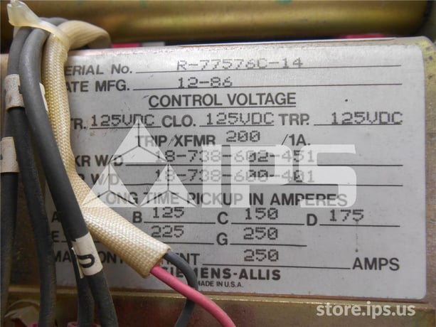 800 Amps Sa Rl-800 Eo/do 125 Volts DC Control, Ssii Lig, 200 Amps Ct, Dual Switch Bell Alarm - Image 4