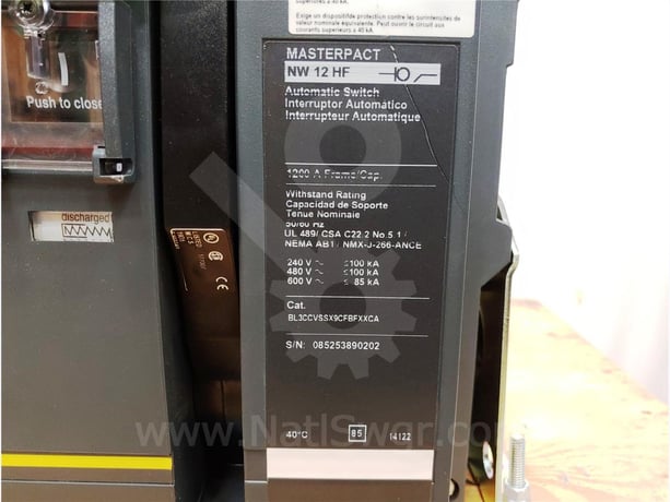 1200 Amps Square D Masterpact Nw12 Hf Eo/bi Bl3ccvssx9cfbfxxca Unused Surplus 120 Volts AC Control, 24 Volts - Image 6