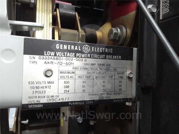 1600 Amps GE Akr-7d-50h Eo/do (akr-_d-50h) 120 Volts AC Control, Mvt Rms-9 Lsi, 1600 Amps Ct, 120 Volts AC - Image 6