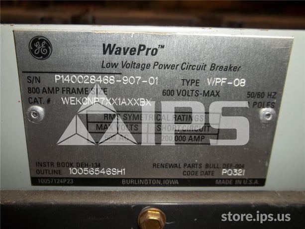 800 Amps GE Wpf-08 Mo/do Wekcnp7xx1axxbx Entelliguard Tu Lsi, 225 Amps Rp, 400 Amps Ct, 120 Volts AC Uv, 1600 - Image 5