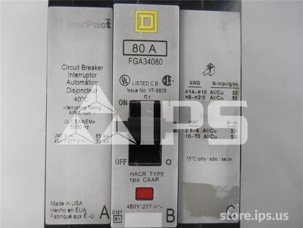 Square D Powerpact Fga I-line Mccb 80at - Image 2