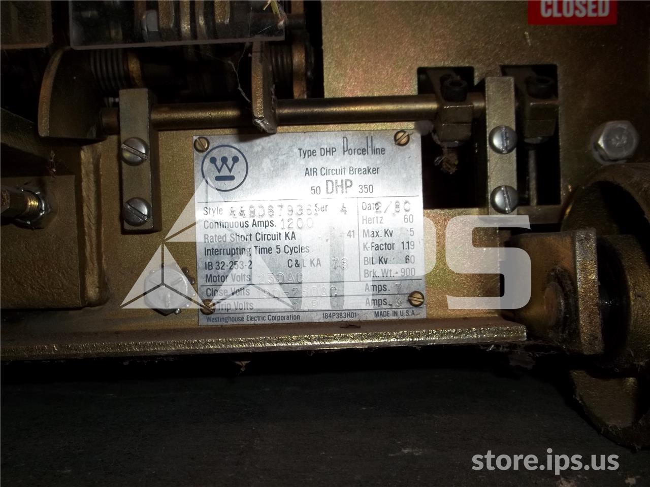 1200 Amps WH 50 Dhp 350 Eo/do (50dhp 350) 230 Volts AC Controls, Cap Trip - Image 5