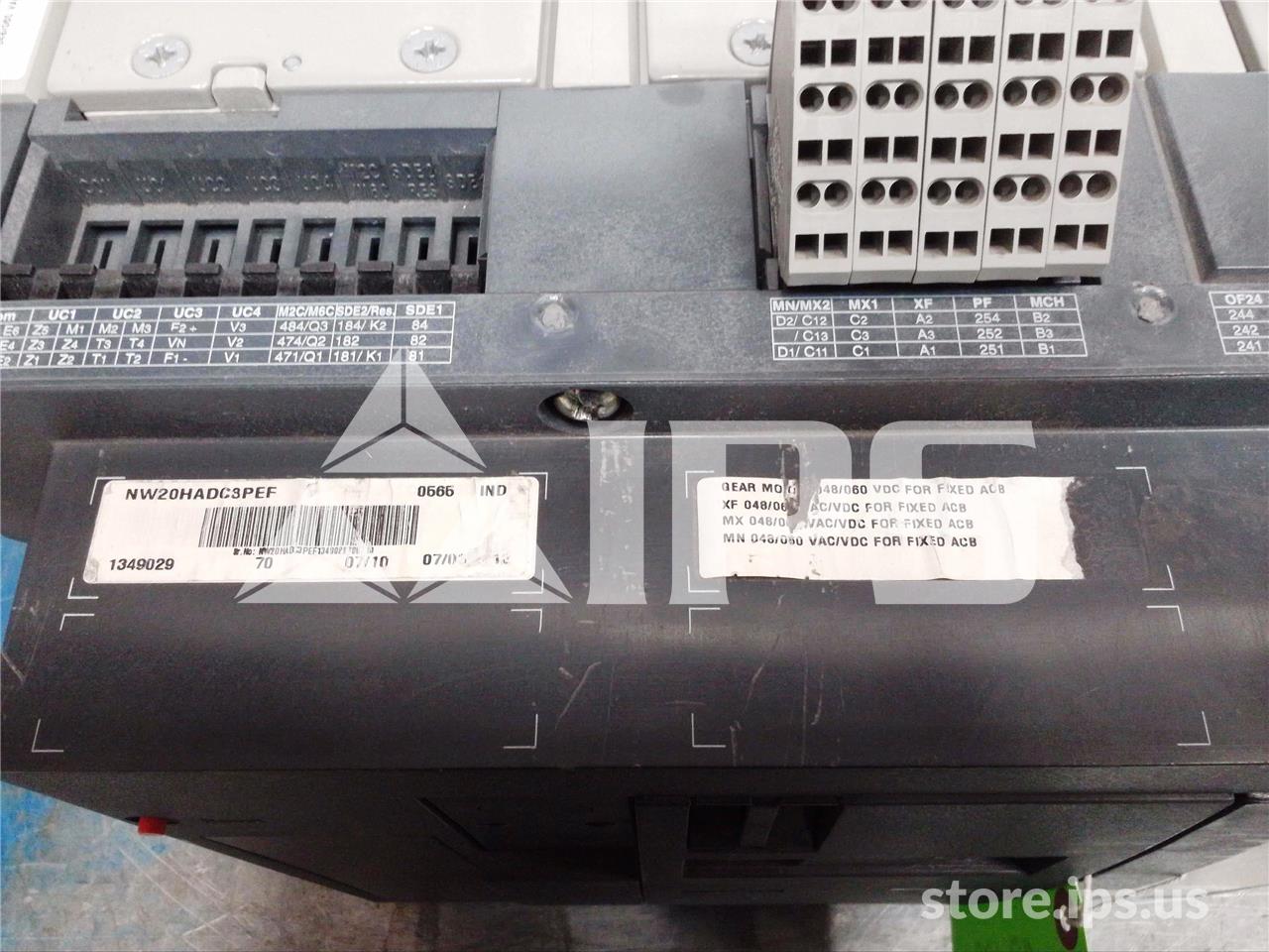 2000 Amps Square D Masterpact Nw20ha DC Non Automatic Switch Eo/bi 48 Volts DC Control, 48 Volts DC Uv - Image 4