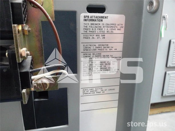 1600 Amps WH Spb-100 Eo/do (spb100) 120 Volts AC Control, Digitrip Rms 500 Lsi, 1600 Amps Rp, 1600 Amps Ct - Image 4