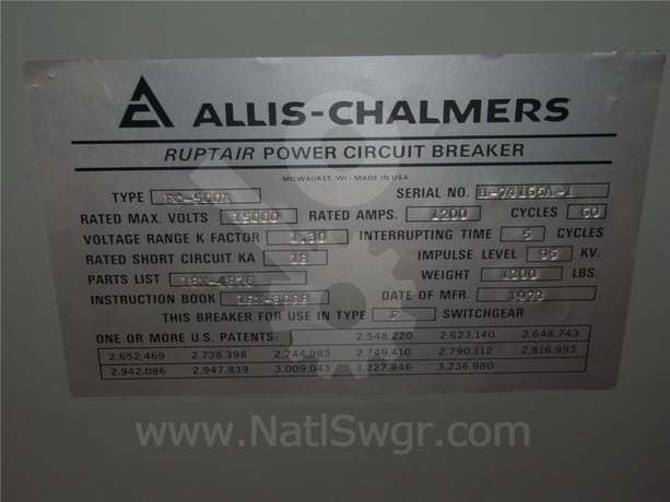 1200 Amps Sa Fc-500a Se-3 F1 (fc500) 125 Volts DC Control - Image 7