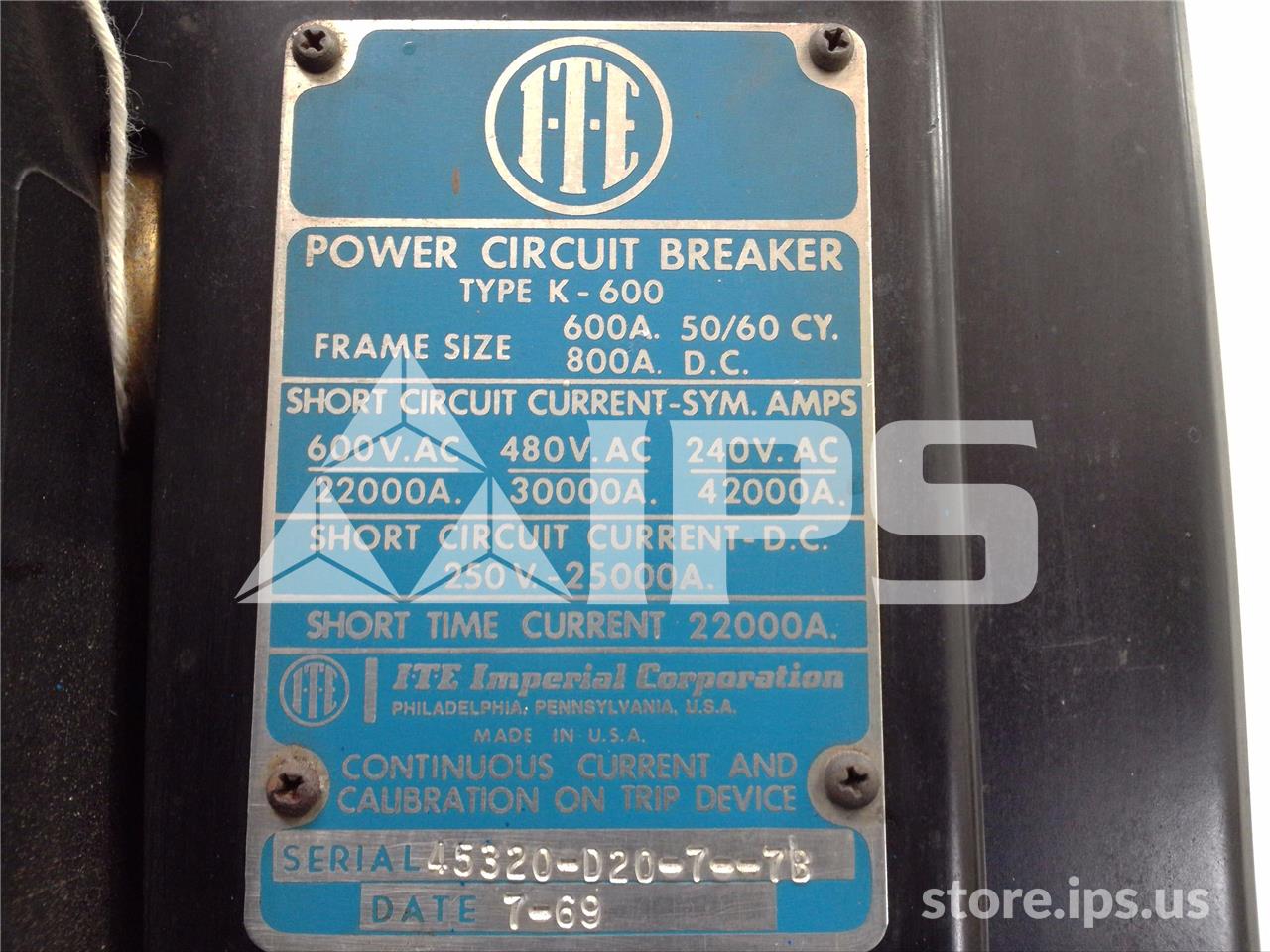 600 Amps ITE K-600 Red Mo/do 300-600 Amps Ct - Image 4