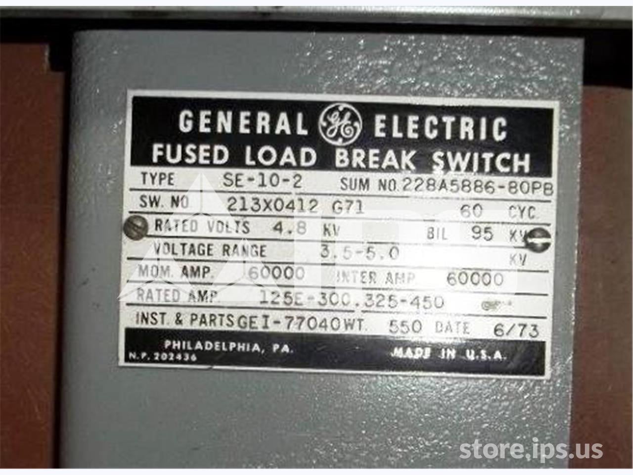 600 Amp. GE Se-10-2 Fused Load Break Switch Draw Out 5 KV 60k Amp. 5.5kv, 250e Fuse - Image 3
