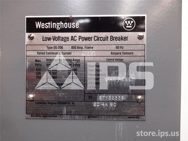 800 Amps WH Ds-206 Mo/do AC Pro Qt Lsig, 600 Amps Ct, Dual Switch Bell Alarm - Image 5