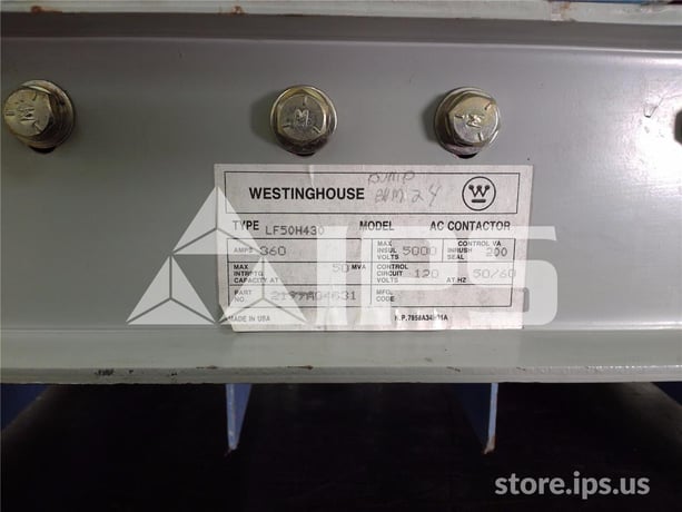 360 Amps WH Lf Ampgard Contactor Lf50h430 120 Volts AC Control - Image 3