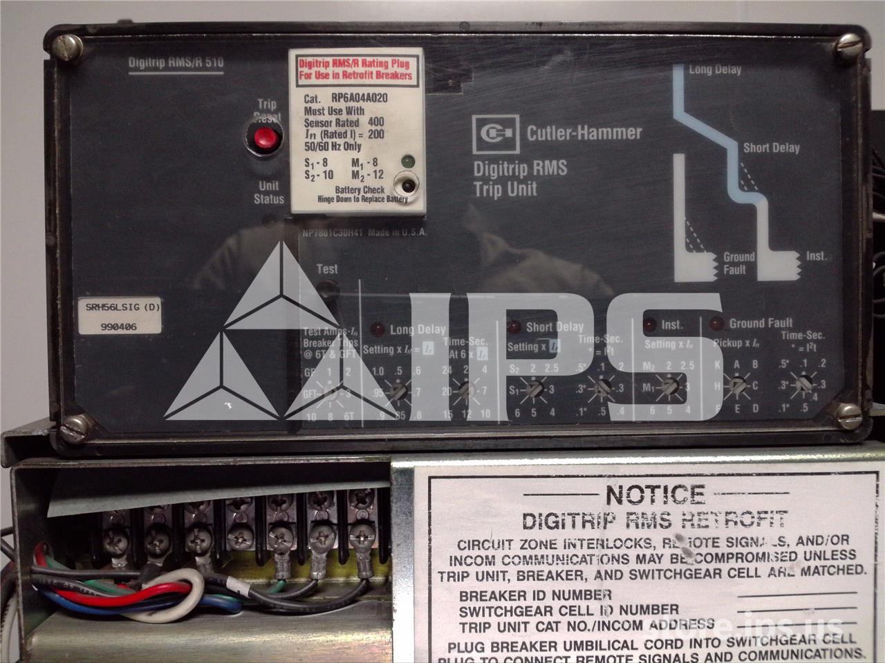 1600 Amps WH Db-50 Eo/do 1p 250 Volts DC Close, 220 Volts AC Relay / Shunt Trip, Rms/r 510 Lsig, 400 Amps Ct - Image 2