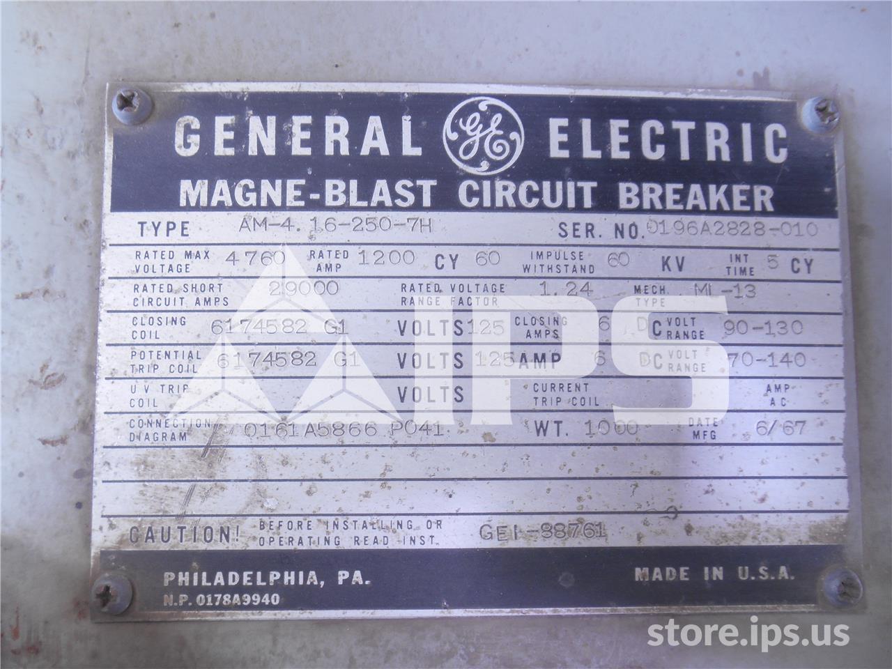 1200 Amps GE Am-4.16-250-7h (am 4.16-250) 125 Volts DC Control, Ml-13 Mechanism - Image 4