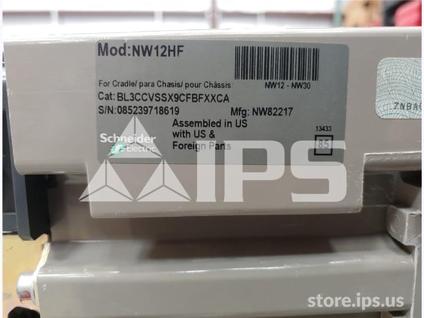 1200 Amps Square D Masterpact Nw12 Hf Eo/bi Bl3ccvssx9cfbfxxca Unused Surplus 120 Volts AC Control, 24 Volts - Image 2