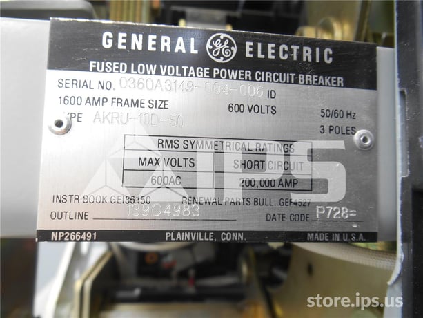 1600 Amps GE Akru-10d-50 Eo/do (akru-_d-50) 120 Volts AC Control, 24 Volts DC Trip, Mvt Pm Lsig, 1600 Amps - Image 4