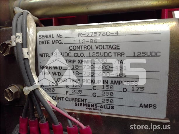 800 Amps Sa Rl-800 Eo/do 125 Volts DC Control, 200 Amps Ct, Dual Switch Bell Alarm - Image 5
