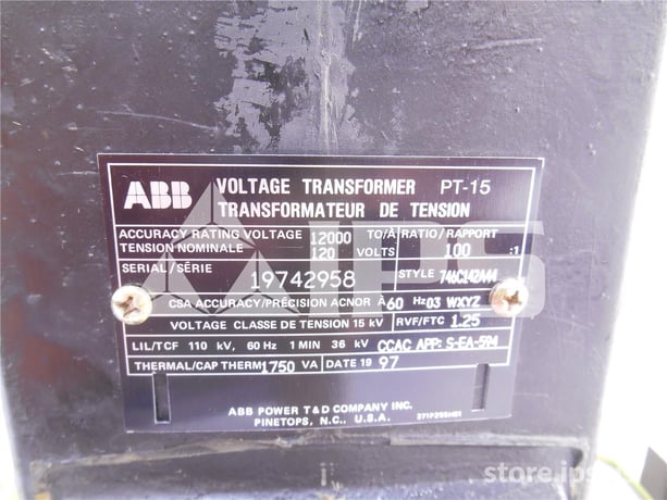 ABB 100:1 Pt-15 Potential Transformer 15kv, 110 KV Bil, 12000:120, Double Fuse - Image 3